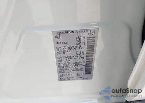 2024 Nissan Murano Sl Intelligent Awd из США, поврежденный, VIN 5N1AZ2CSXRC116395